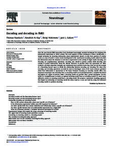 NeuroImage–410  Contents lists available at ScienceDirect NeuroImage j o u r n a l h o m e p a g e : w w w. e l s e v i e r. c o m / l o c a t e / y n i m g