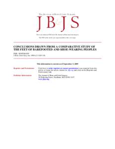 This is an enhanced PDF from The Journal of Bone and Joint Surgery The PDF of the article you requested follows this cover page. CONCLUSIONS DRAWN FROM A COMPARATIVE STUDY OF THE FEET OF BAREFOOTED AND SHOE-WEARING PEOPL