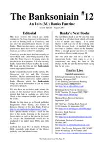 #  The Banksoniain 12 An Iain (M.) Banks Fanzine Mecon Special - August 2007