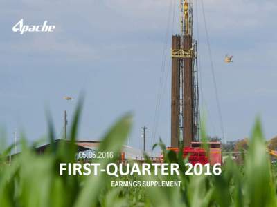 FIRST-QUARTER 2016 EARNINGS SUPPLEMENT  NOTICE TO INVESTORS
