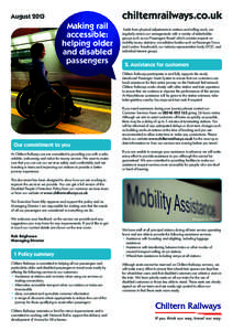 chilternrailways.co.uk  August 2013 Making rail accessible: