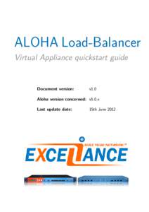 ALOHA Load-Balancer Virtual Appliance quickstart guide Document version:  v1.0