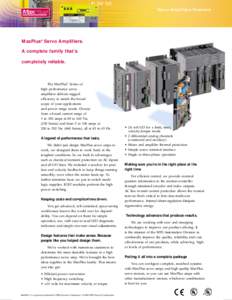 Servo Amplifiers Overview  ® S  E