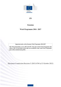 EN  Euratom Work ProgrammeImportant notice on the Euratom Work Programme