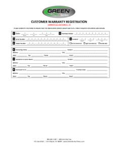 Microsoft Word - Green Series Customer Warranty Registration November 10, 2014.docx