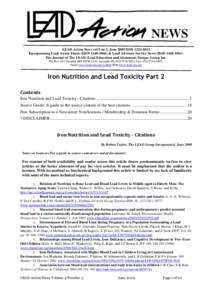 LEAD Action News vol 9 no 3 short Iron Nutrition and Lead Toxicity Part 2 Citations