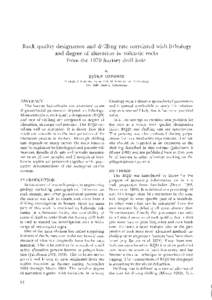 Rock quality designation and drilling rate correlated with lithology and degree of alteration in volcanic rocks from the 1979 Surtsey drill hole I ~ Y  12 JOKN ODDSSON