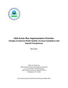 CWA Action Plan Implementation Priorities: Changes to Improve Water Quality, Increase Compliance and Expand Transparency