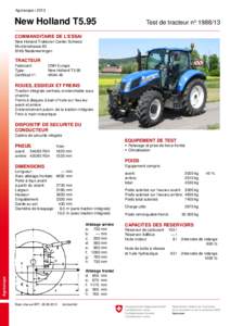 Agroscope | 2013  New Holland T5.95 Test de tracteur no