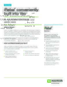 Fact sheet  iRebal conveniently built into Veo ®