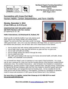 Northeast Organic Farming Association/ Massachusetts Chapter Presents[removed]Fall Advanced Grower’s Seminar