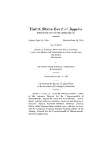 United States Court of Appeals FOR THE DISTRICT OF COLUMBIA CIRCUIT Argued April 14, 2016  Decided June 14, 2016