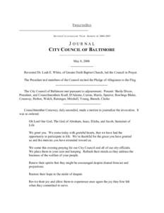TWELFTH DAY  S ECOND C OUNCILMANIC Y EAR - S ESSION OFJOURNAL CITY COUNCIL OF BALTIMORE