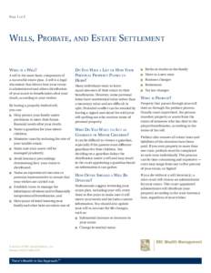 Wills, Probate, and Estate Settlement