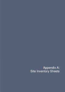 Appendix A  Site Inventory Sheets