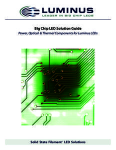 Big Chip LED Solution Guide Power, Optical & Thermal Components for Luminus LEDs Solid State Filament™ LED Solutions  About Luminus