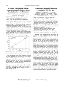 1168  Goldschmidt Conference Abstracts Si isotope fractionation in hightemperature metal-silicate systems: Implications for core formation