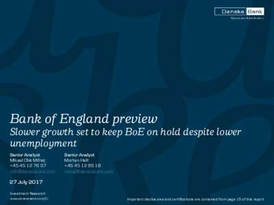 Bank of England preview: Slower growth set to keep BoE on hold despite lower unemployment