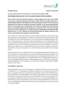 Pressemitteilung  Münster, Forschungsprojekt der FH Münster wird Teil der KlimaExpo.NRW Nachhaltige Gastronomie: So wird auswärts essen klimafreundlicher