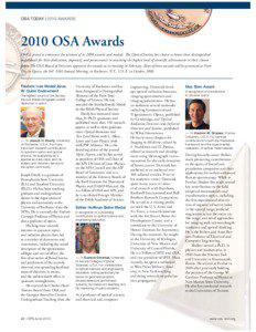 OSA TODAY | 2010 AWARDS[removed]OSA Awards