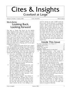 Cites & Insights Crawford at Large Volume 4, Number 1: JanuaryISSN