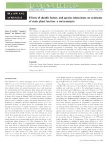 Ecology Letters, (doi: eleREVIEW AND SYNTHESIS