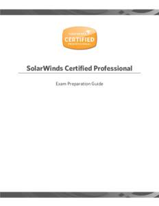 SolarWinds Certified Professional Exam Prep Guide
