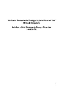 National Renewable Energy Action Plan for the United Kingdom Article 4 of the Renewable Energy DirectiveEC  1 