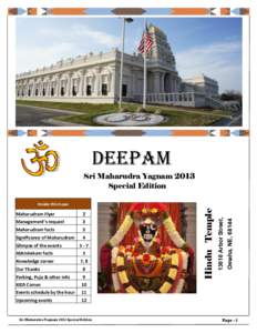 DEEPAM Sri Maharudra Yagnam 2013 Special Edition Management’s request