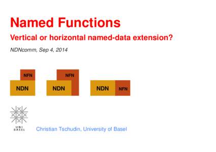 Named Functions Vertical or horizontal named-data extension? NDNcomm, Sep 4, 2014 NFN