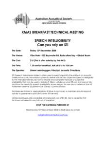 Microsoft Word - AAS Xmas08 Breakfast Tech meeting.doc
