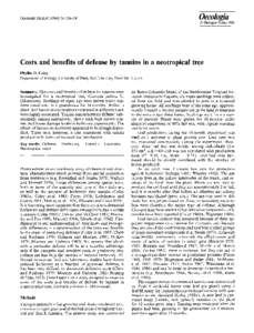 Costs and benefits of defense by tannins in a neotropical tree