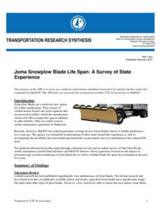 Joma Snowplow Blade Life Span: A Survey of State Experience