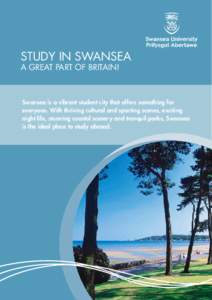 STUDY IN SWANSEA A GREAT PART OF BRITAIN! Swansea is a vibrant student city that offers something for front everyone. With thriving cultural and sporting scenes, exciting