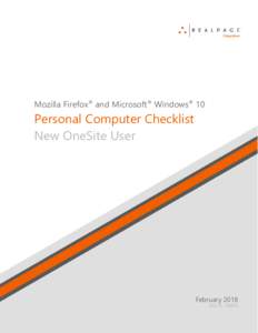 Personal Computer Checklist