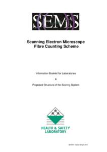 Scanning Electron Microscope Fibre Counting Scheme Information Booklet for Laboratories & Proposed Structure of the Scoring System