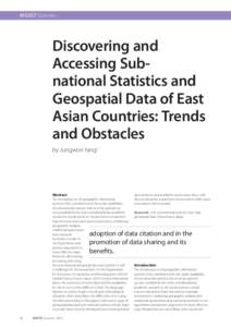 IASSIST Quarterly  Discovering and Accessing Subnational Statistics and Geospatial Data of East Asian Countries: Trends