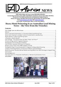 Heavy Metal Poisoning in an Australian Lead Mining Town – the View from the Trenches