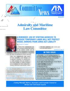 Committee News Admiralty and Maritime Law Committee Newsletter  Spring 2015