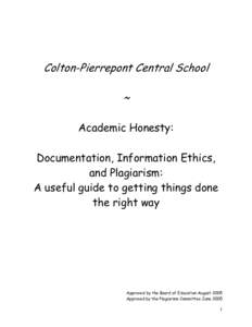 Microsoft Word - Colton-Pierrepont Academic Honesty Policydoc
