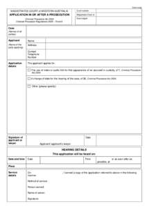 CPR Form 06 - Application in a Prosecution Mag Court