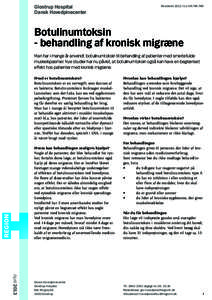 Glostrup Hospital Dansk Hovedpinecenter Revideret 2012/AJ/AR/HR/MD  Botulinumtoksin