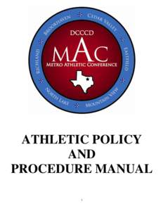 ATHLETIC POLICY AND PROCEDURE MANUAL 1  CONTENTS