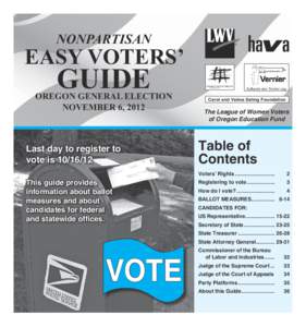 NONPARTISAN  EASY VOTERS’ GUIDE