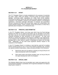 ARTICLE 11 F-P, FLOODPLAIN DISTRICT SECTIONINTENT