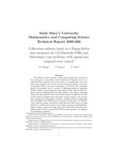 Saint Mary’s University Mathematics and Computing Science Technical Report[removed]