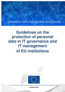Guidelines on the protection of personal data in IT governance and IT management of EU institutions