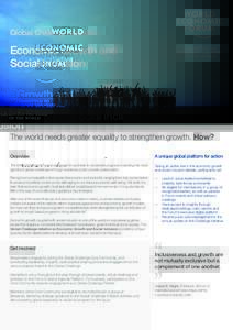 Global Challenge Initiative  Economic Growth and Social Inclusion  The world needs greater equality to strengthen growth. How?