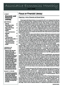 Associative Economics Monthly JULY 2006 Focus on Financial Literacy  THEME