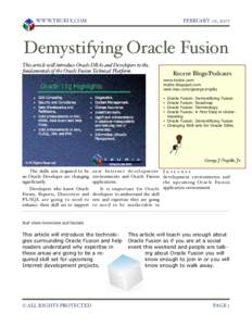 WWW.TRUBIX.COM FEBRUARY 01, 2007  Demystifying Oracle Fusion